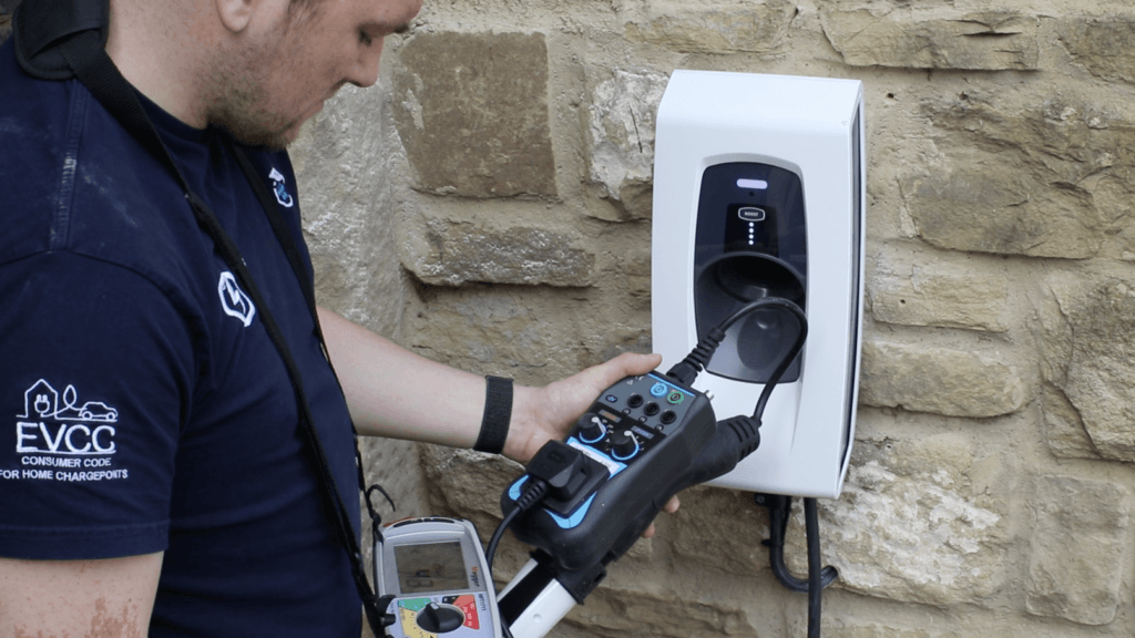 Expert Installing EV Charger