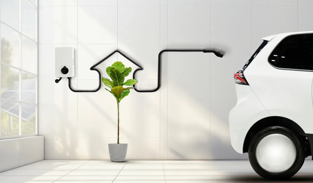 Home 2 Electric Car Parking At Smart House