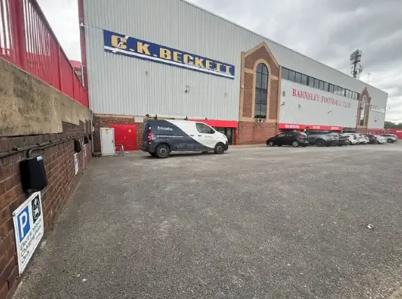 ev charger installation at football stadium