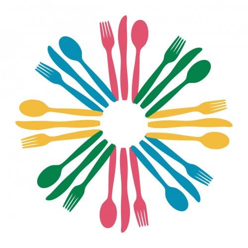 colorful cutlery logo clipart